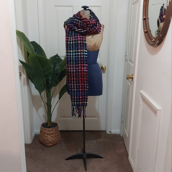 None Accessories - Multicolor Plaid Women's Scarf